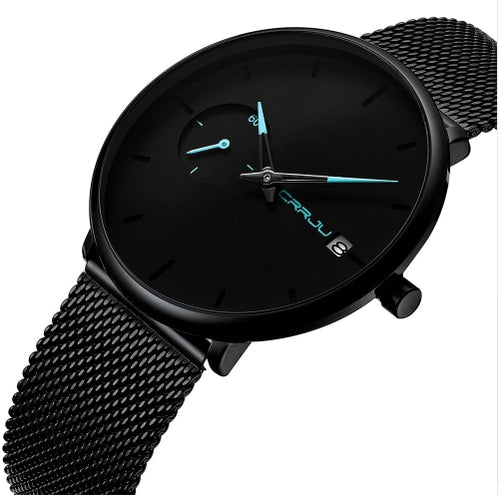 CRRJU mens watches  mens watches top brand luxury  Simple  Stainless Steel  Fashion & Casual Men's business watch