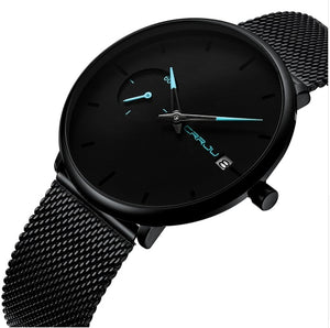 CRRJU mens watches  mens watches top brand luxury  Simple  Stainless Steel  Fashion & Casual Men's business watch