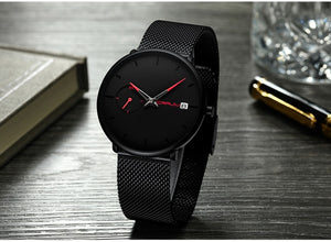 CRRJU mens watches  mens watches top brand luxury  Simple  Stainless Steel  Fashion & Casual Men's business watch