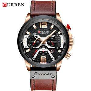CURREN Casual Sport Watches for Men Blue Top Brand Luxury 8329 Leather Wrist Watch Man Clock Fashion Chronograph Wristwatch