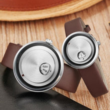 Load image into Gallery viewer, Women Men Watch Blue Leather Simple Style Unique Turntable Design Creative Couple Lover Quartz Wrist Watches Clock 2019 Fashion