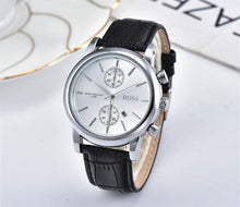 Load image into Gallery viewer, Mens Watches Top Brand Luxury boss Famous Watches Fashion Casual Leather Men Watches Quartz Watch Clock Men Relogio Masculino Dr