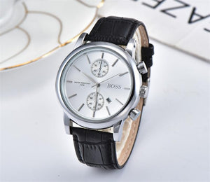 Mens Watches Top Brand Luxury boss Famous Watches Fashion Casual Leather Men Watches Quartz Watch Clock Men Relogio Masculino Dr