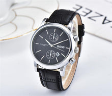 Load image into Gallery viewer, Mens Watches Top Brand Luxury boss Famous Watches Fashion Casual Leather Men Watches Quartz Watch Clock Men Relogio Masculino Dr