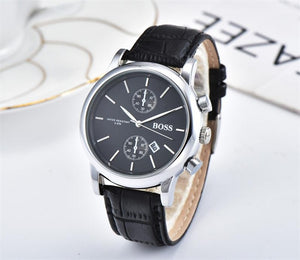 Mens Watches Top Brand Luxury boss Famous Watches Fashion Casual Leather Men Watches Quartz Watch Clock Men Relogio Masculino Dr