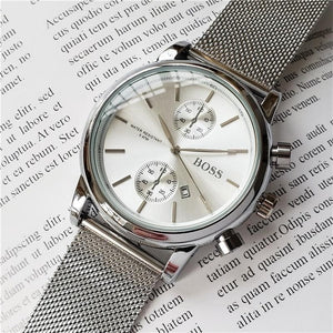 Mens Watches Top Brand Luxury boss Famous Watches Fashion Casual Leather Men Watches Quartz Watch Clock Men Relogio Masculino Dr