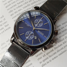 Load image into Gallery viewer, Mens Watches Top Brand Luxury boss Famous Watches Fashion Casual Leather Men Watches Quartz Watch Clock Men Relogio Masculino Dr