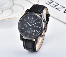 Load image into Gallery viewer, Mens Watches Top Brand Luxury boss Famous Watches Fashion Casual Leather Men Watches Quartz Watch Clock Men Relogio Masculino Dr