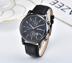 Mens Watches Top Brand Luxury boss Famous Watches Fashion Casual Leather Men Watches Quartz Watch Clock Men Relogio Masculino Dr
