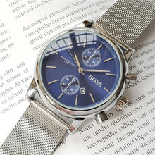 Load image into Gallery viewer, Mens Watches Top Brand Luxury boss Famous Watches Fashion Casual Leather Men Watches Quartz Watch Clock Men Relogio Masculino Dr