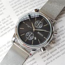 Load image into Gallery viewer, Mens Watches Top Brand Luxury boss Famous Watches Fashion Casual Leather Men Watches Quartz Watch Clock Men Relogio Masculino Dr
