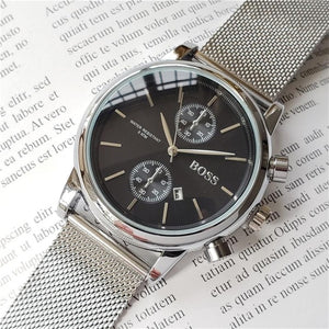 Mens Watches Top Brand Luxury boss Famous Watches Fashion Casual Leather Men Watches Quartz Watch Clock Men Relogio Masculino Dr