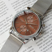 Load image into Gallery viewer, Mens Watches Top Brand Luxury boss Famous Watches Fashion Casual Leather Men Watches Quartz Watch Clock Men Relogio Masculino Dr
