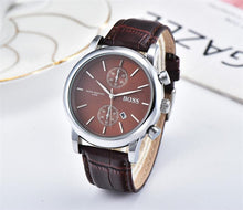 Load image into Gallery viewer, Mens Watches Top Brand Luxury boss Famous Watches Fashion Casual Leather Men Watches Quartz Watch Clock Men Relogio Masculino Dr