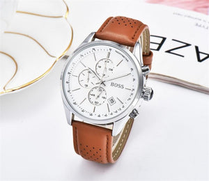 2019 High Quality BOSS Brand quartz wrist Watch for Men Multifunction style stainless steel Calendar Date Watches Small dials