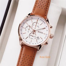 Load image into Gallery viewer, 2019 High Quality BOSS Brand quartz wrist Watch for Men Multifunction style stainless steel Calendar Date Watches Small dials
