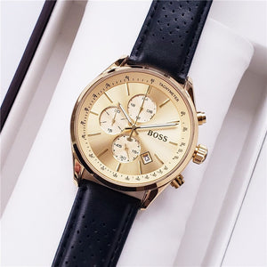 2019 High Quality BOSS Brand quartz wrist Watch for Men Multifunction style stainless steel Calendar Date Watches Small dials