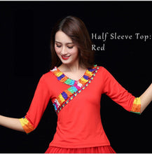 Load image into Gallery viewer, Indian Sari Belly Dance Dress Set Long &amp; Short Sleeve Tibet Social Dancing Kathak BharataNatyam Plus Size 6XL Free Shipping