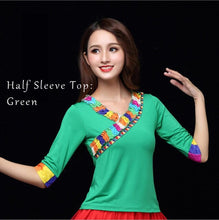 Load image into Gallery viewer, Indian Sari Belly Dance Dress Set Long &amp; Short Sleeve Tibet Social Dancing Kathak BharataNatyam Plus Size 6XL Free Shipping