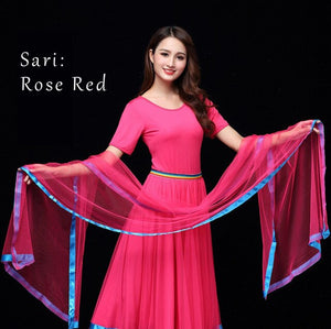 Indian Sari Belly Dance Dress Set Long & Short Sleeve Tibet Social Dancing Kathak BharataNatyam Plus Size 6XL Free Shipping