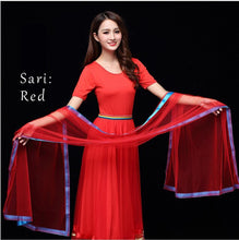 Load image into Gallery viewer, Indian Sari Belly Dance Dress Set Long &amp; Short Sleeve Tibet Social Dancing Kathak BharataNatyam Plus Size 6XL Free Shipping