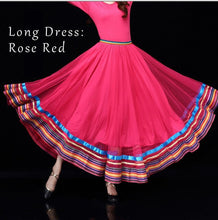 Load image into Gallery viewer, Indian Sari Belly Dance Dress Set Long &amp; Short Sleeve Tibet Social Dancing Kathak BharataNatyam Plus Size 6XL Free Shipping