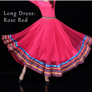 Indian Sari Belly Dance Dress Set Long & Short Sleeve Tibet Social Dancing Kathak BharataNatyam Plus Size 6XL Free Shipping