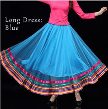 Load image into Gallery viewer, Indian Sari Belly Dance Dress Set Long &amp; Short Sleeve Tibet Social Dancing Kathak BharataNatyam Plus Size 6XL Free Shipping