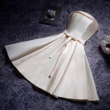 Load image into Gallery viewer, YLL034#Boat Neck Lace up Twill Satin Cloth pink red Bridesmaid Dresses Short Bride Wedding Party Toast Dress Gown Prom Wholesale