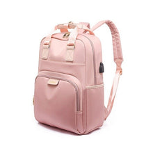 Load image into Gallery viewer, Shoulders USB Charge Pink Backpack Women Computer Backpack 13.3-15.6 Inches Woman Waterproof Bagpack School Bag For Teenage Girl