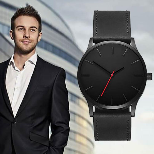 Men's Watch Fashion Business Quartz Large Dial Watch For Men's Matte Belt Wrist Watch drop shipping           2018JUL10