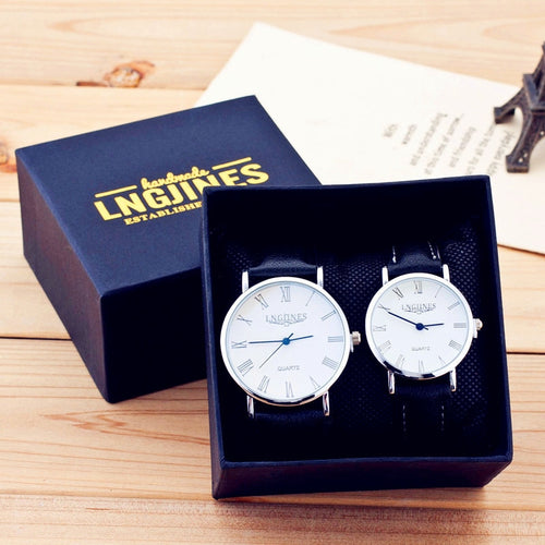 Presents for Men Watches Simple Elegant 12 Roman Numerals Black Waterproof Couple Watch Gifts for Men Clock Pareja Pair Watches