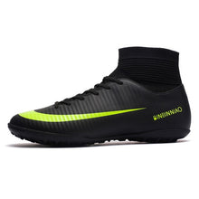 Load image into Gallery viewer, ZHENZU Turf Indoor Black Men Soccer Shoes Kids Cleats Training Football Boots High Ankle Sport Sneakers Size 35-45 Dropshipping