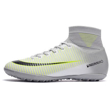 Load image into Gallery viewer, ZHENZU Turf Indoor Black Men Soccer Shoes Kids Cleats Training Football Boots High Ankle Sport Sneakers Size 35-45 Dropshipping