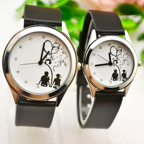 Harajuku watch girl student Korean version simple fashion trend retro boy personality black and white couple quartz watch