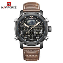 Load image into Gallery viewer, NAVIFORCE Watch Men Top Brand Luxury Digital Analog Sport Wristwatch Military Genuine Leather Male Clock Relogio Masculino 9160
