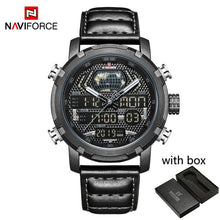 Load image into Gallery viewer, NAVIFORCE Watch Men Top Brand Luxury Digital Analog Sport Wristwatch Military Genuine Leather Male Clock Relogio Masculino 9160