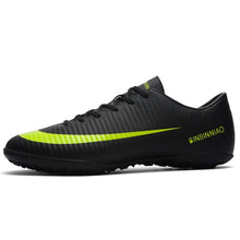Load image into Gallery viewer, ZHENZU Turf Indoor Black Men Soccer Shoes Kids Cleats Training Football Boots High Ankle Sport Sneakers Size 35-45 Dropshipping