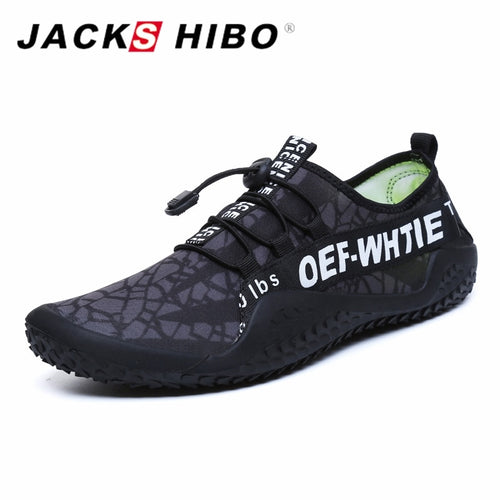 JACKSHIBO Men Water Shoes Sneakers Male Beach Aqua Shoes for Swimming Barefoot Outdoor Sport Surfing Diving Upstream Shoes