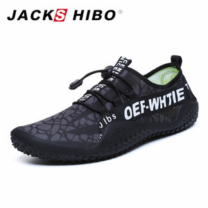 JACKSHIBO Men Water Shoes Sneakers Male Beach Aqua Shoes for Swimming Barefoot Outdoor Sport Surfing Diving Upstream Shoes